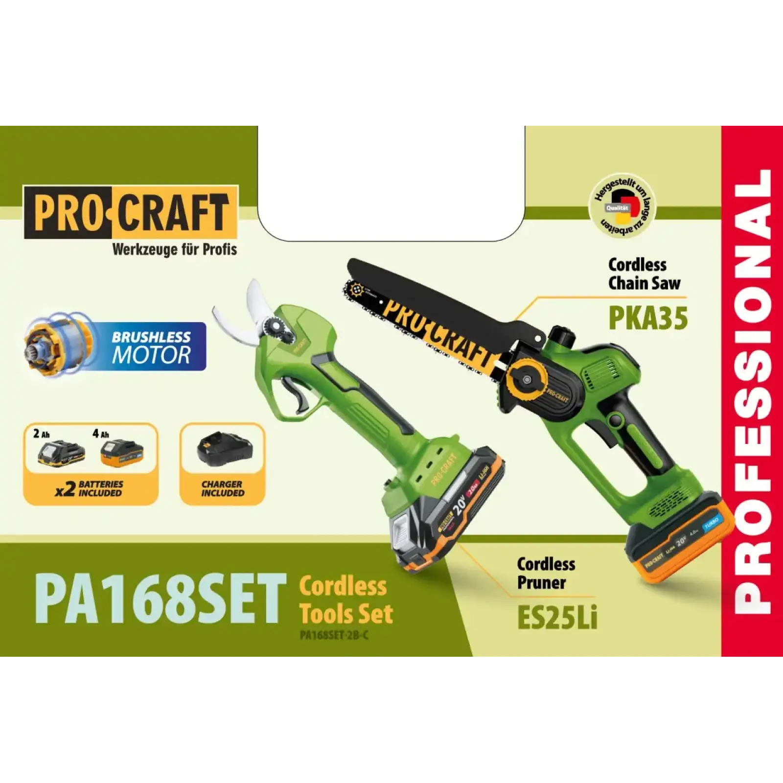 Набір акумуляторного інструменту PA168SET (2 акб) Procraft UA
