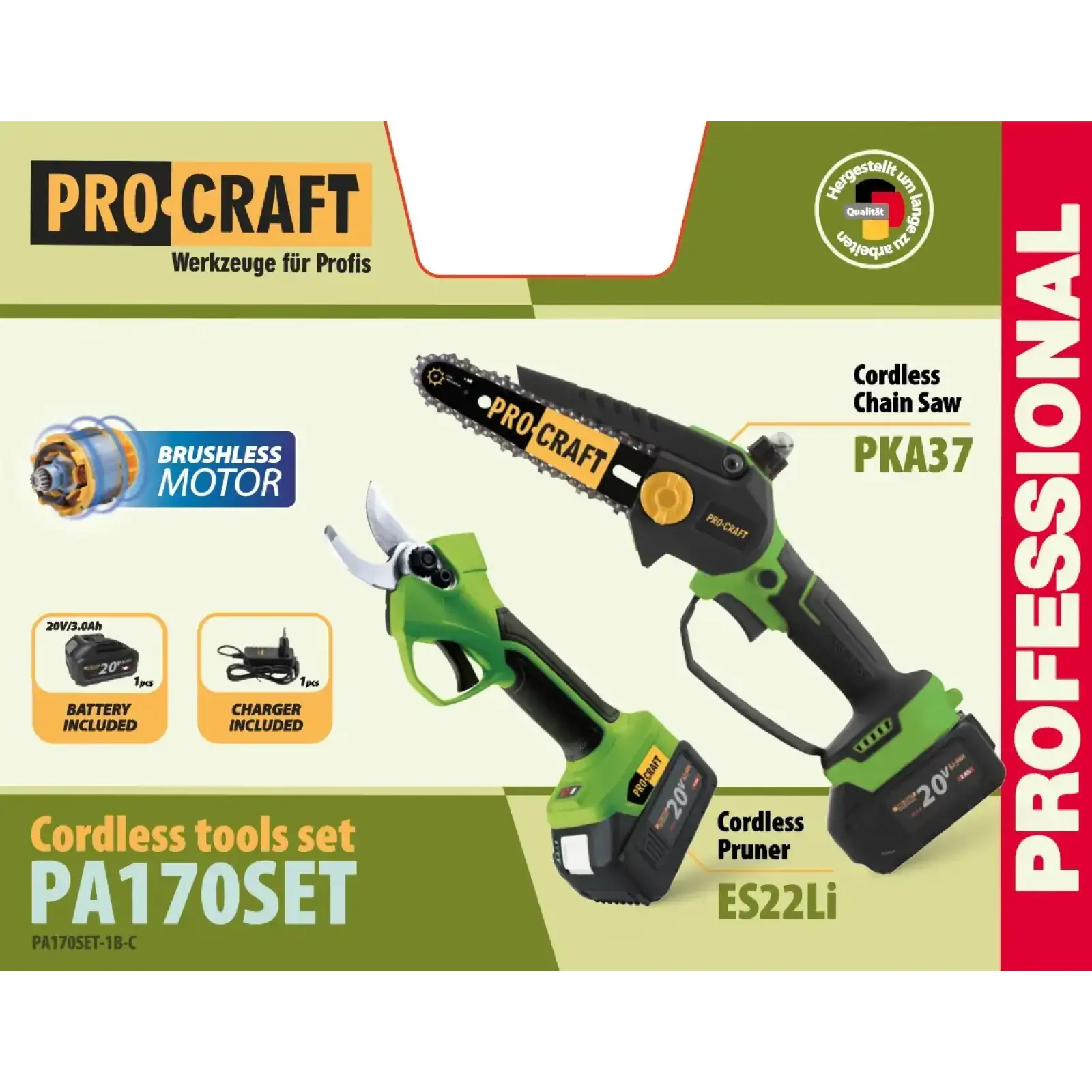 Набір акумуляторного інструменту PA170SET (1 акб) Procraft UA