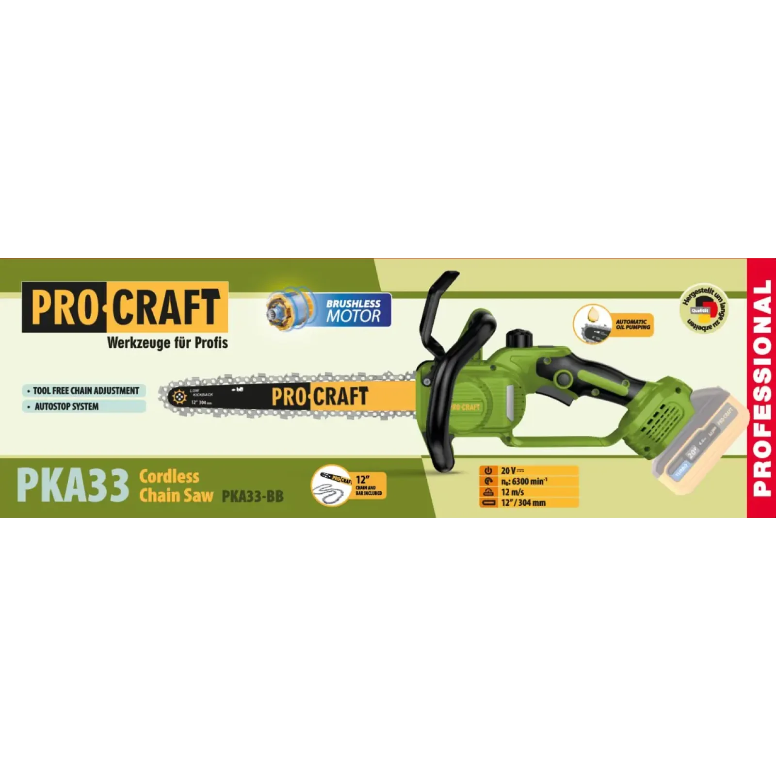 Акумуляторна пила Procraft PKA33 (без акб та зп) (PKA33_bb) UA