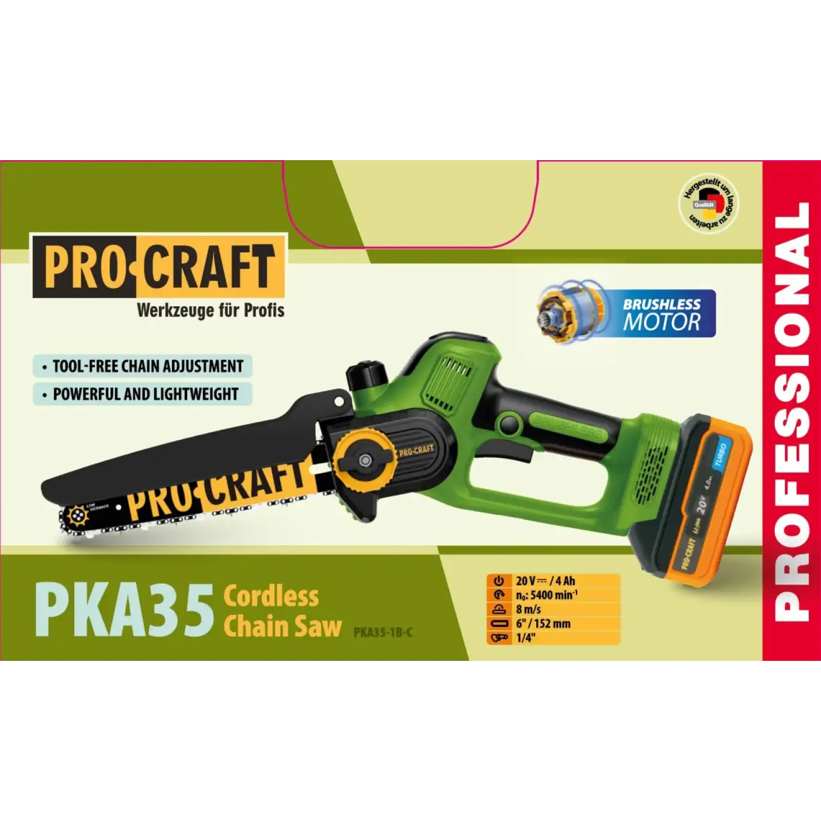 Акумуляторна міні пила Procraft PKA35 (1 акб) UA