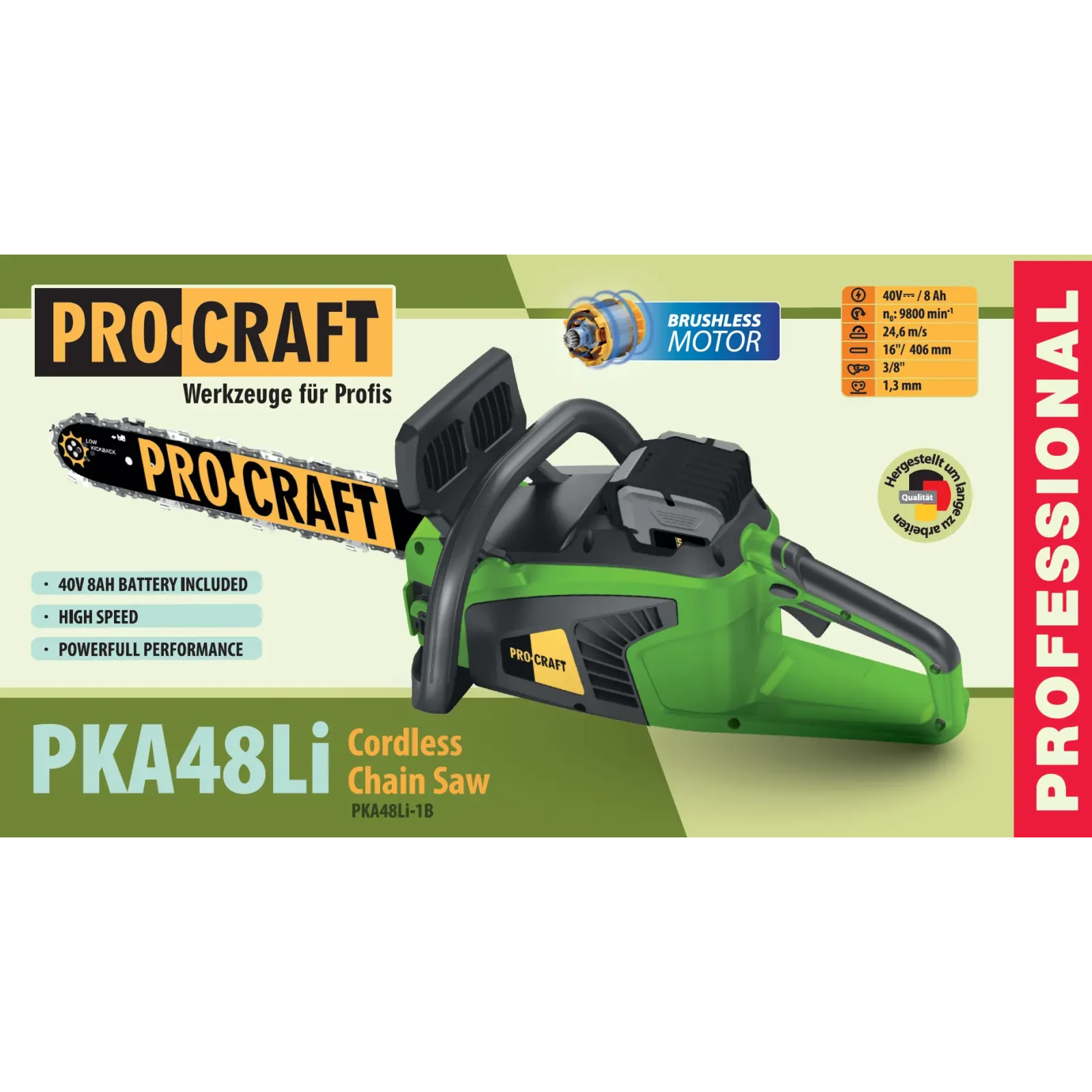 Акумуляторна ланцюгова пила Procraft PKA48Li(c 1 акб) UA