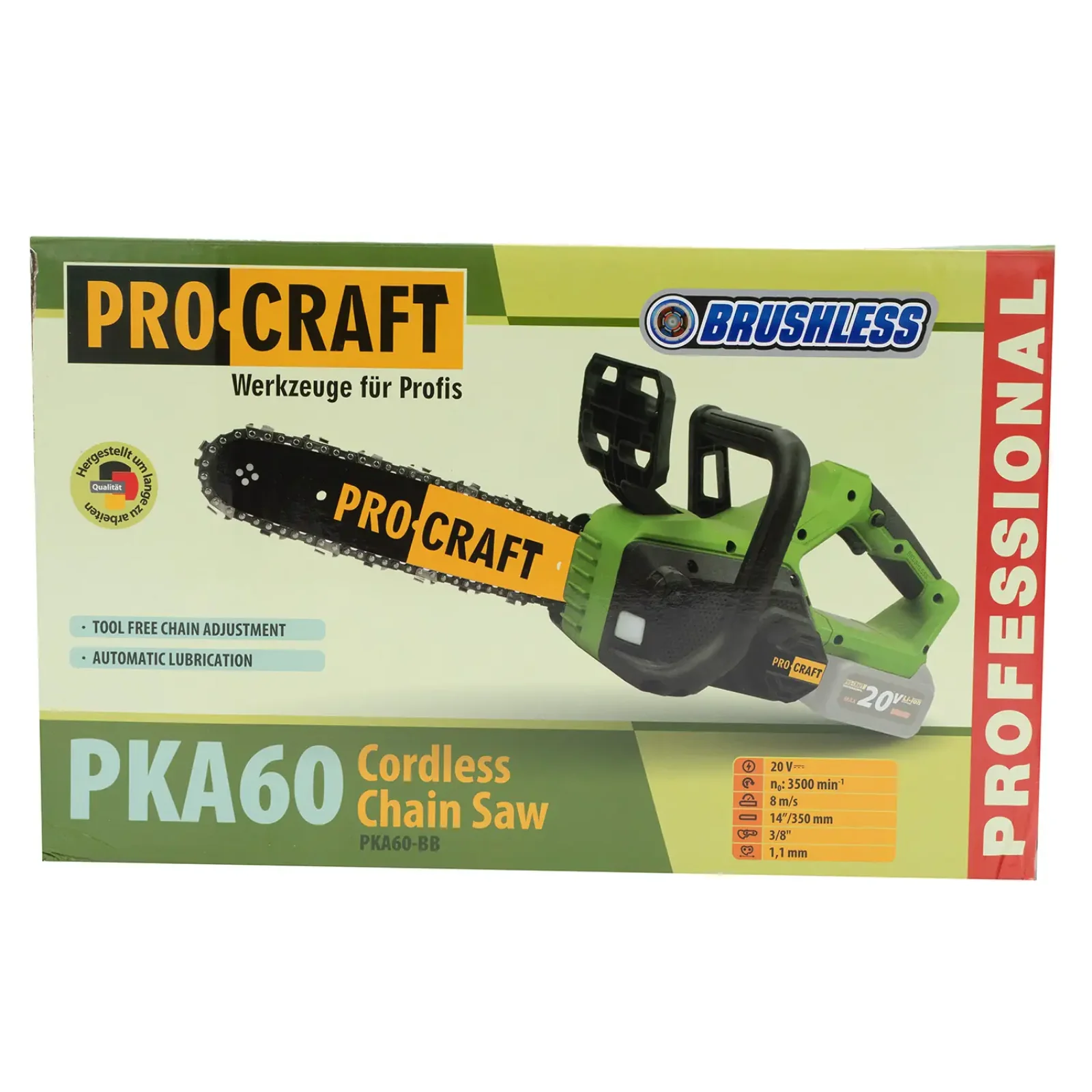 Акумуляторна пила Procraft PKA60 (без АКБ та ЗП) UA
