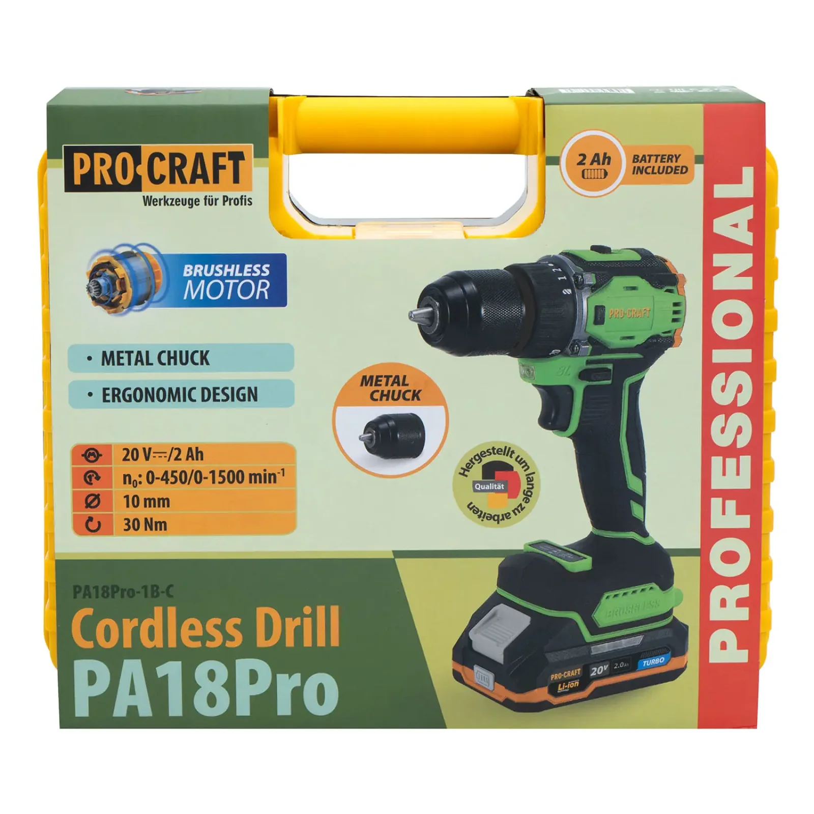 Шуруповерт Procraft PA18Pro (з 1 АКБ 2Аг) (PA18pro_1akb2ah) UA