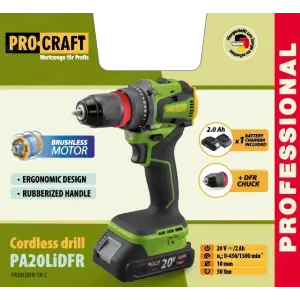 Шуруповерт Procraft PA20Li DFR (з 1 акб та зп) (PA20LiDFR_1b) UA