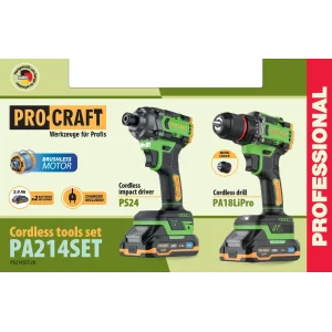 Набір акумуляторного шуруповерта та гвинтоверта Procraft PA214SET (2 АКБ) UA