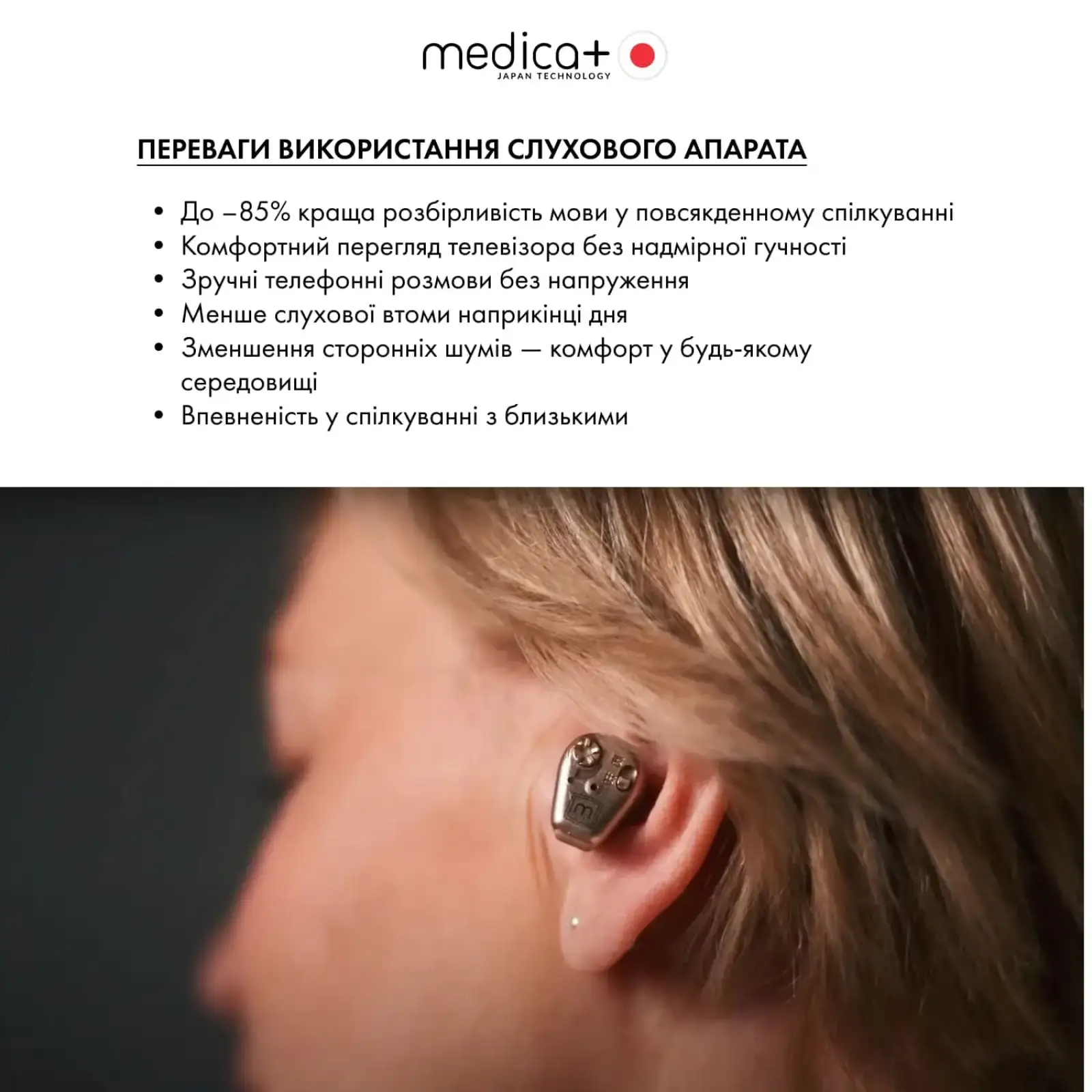Універсальний слуховий апарат MEDICA+ Sound Control 14 UA