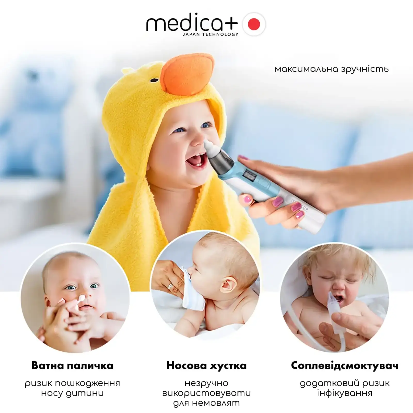 Назальний аспіратор MEDICA+ NOSE CLEANER 6.0 Yellow UA