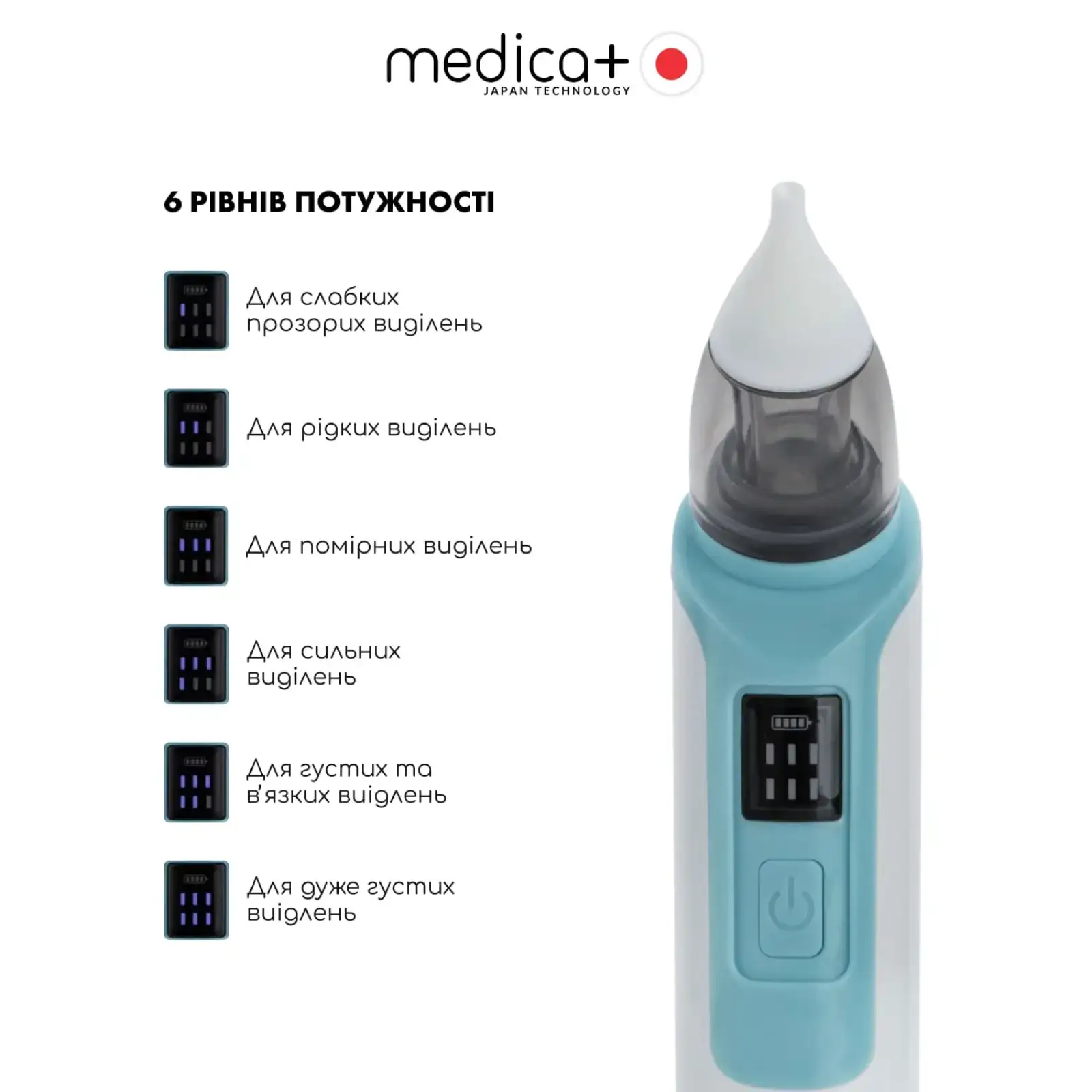 Назальний аспіратор MEDICA+ NOSE CLEANER 6.0 Blue UA