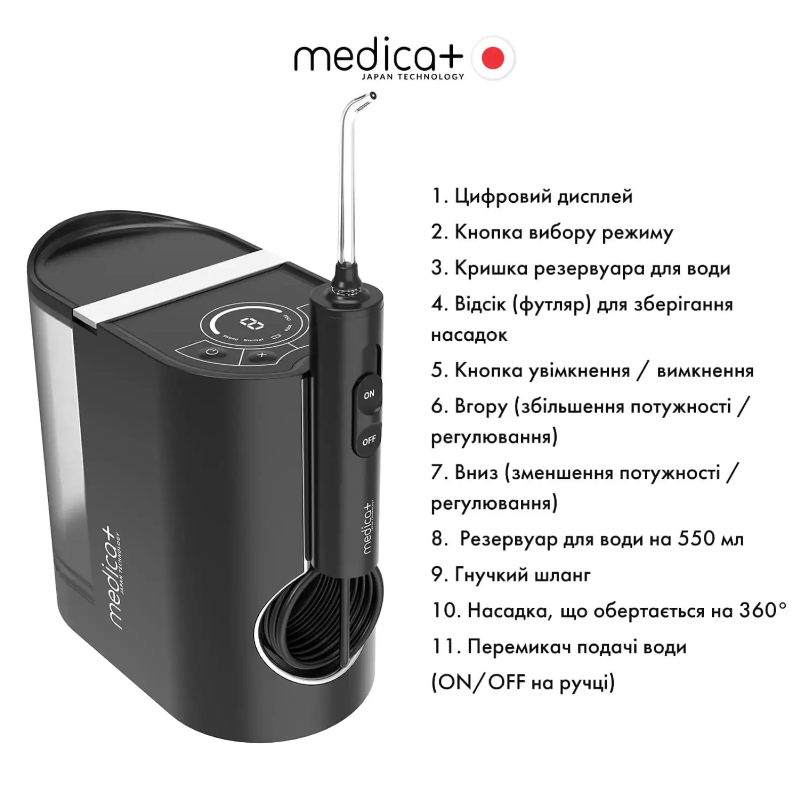 Стаціонарний іригатор MEDICA+ PROWATER STATION 8.0 Black UA