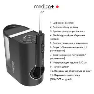 Стаціонарний іригатор MEDICA+ PROWATER STATION 8.0 Black UA