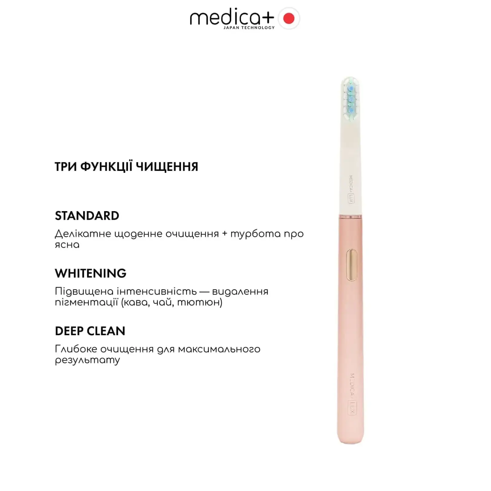 Зубна щітка MEDICA+ Lux 10ХN Aluminum Portable Rose Gold UA