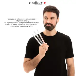 Зубна щітка MEDICA+ Lux 10ХN Aluminum Portable Rose Gold UA