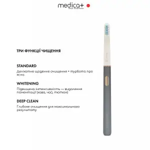 Зубна щітка MEDICA+ Lux 10ХN Aluminum Portable Grey UA