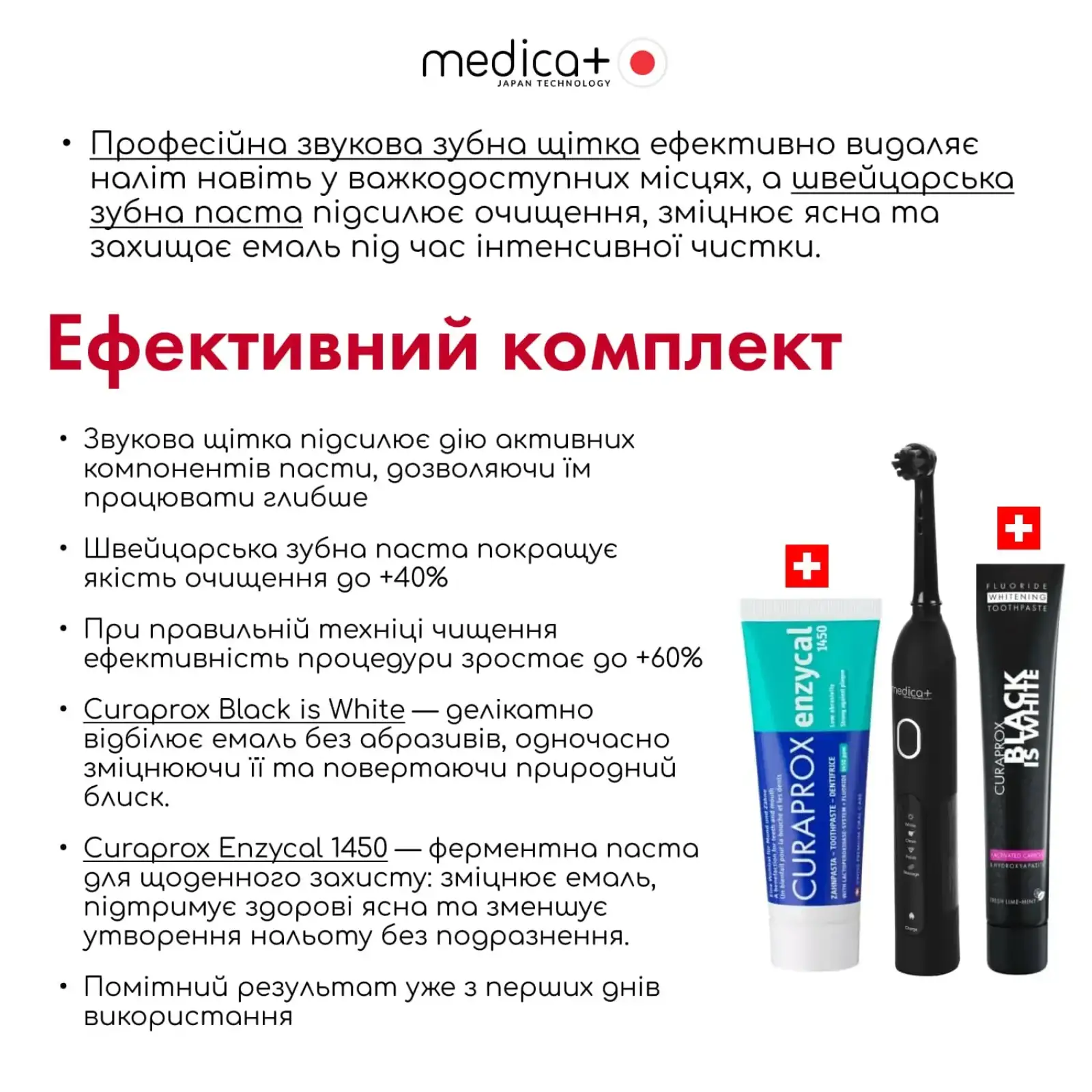 Електрична зубна щітка MEDICA+ ProBrush XO Сarbon Soft Touch (Black) UA