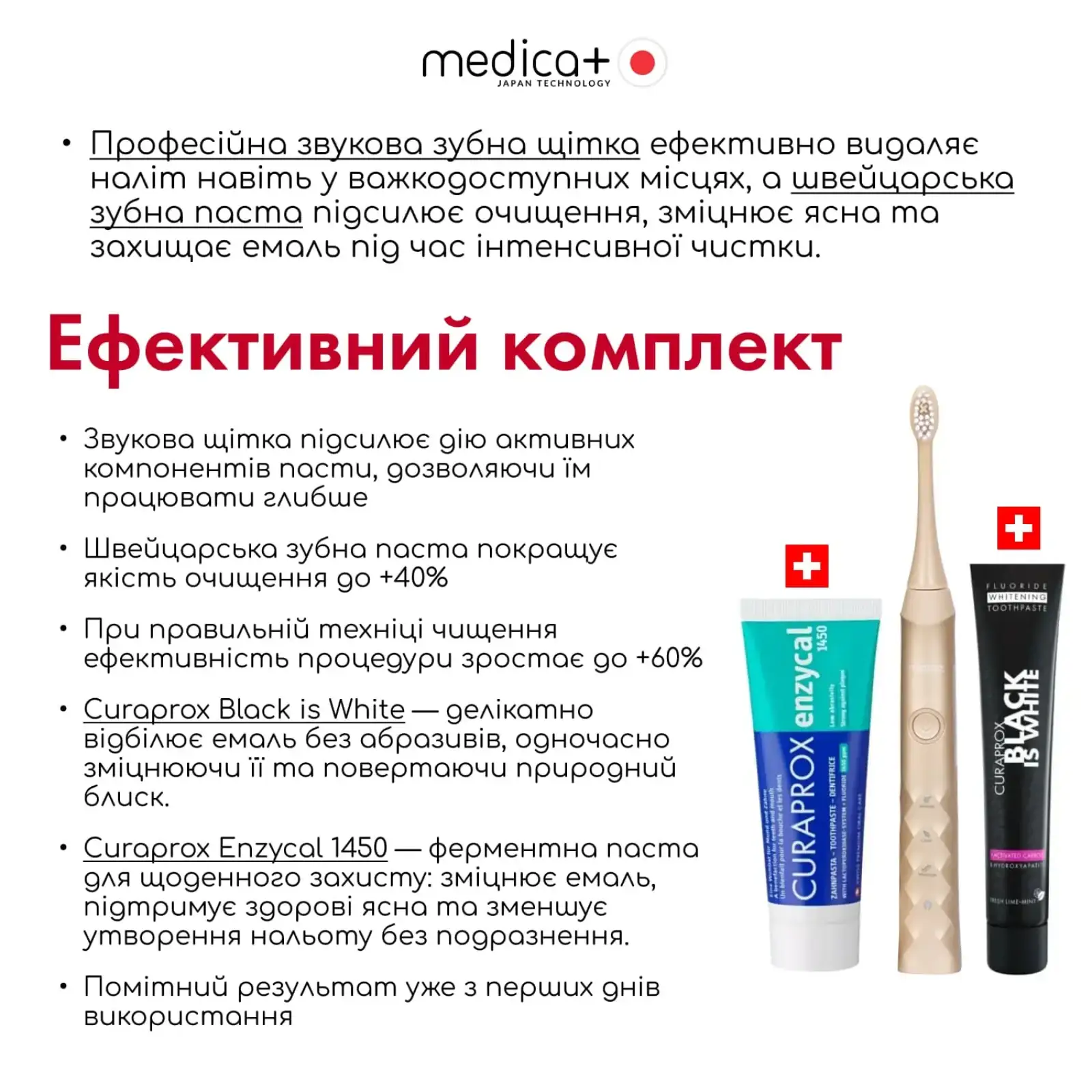 Звукова зубна щітка MEDICA+ ProBrush 11 GOLD Soft-Touch UA