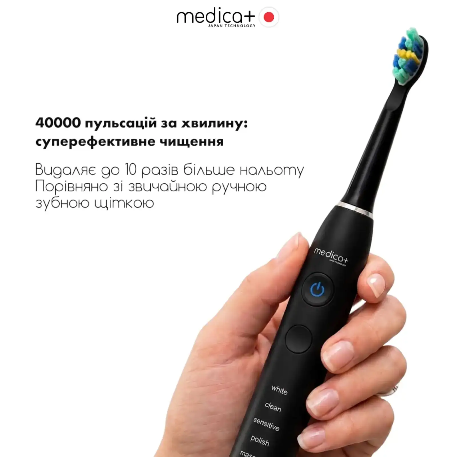 Ультразвукова зубна щітка MEDICA+ PROBRUSH 8.0 Black UA