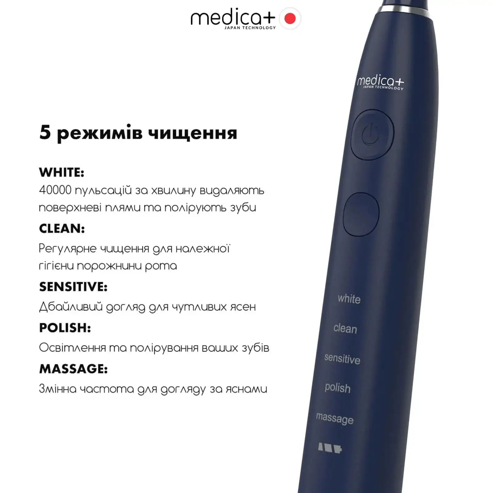 Ультразвукова зубна щітка MEDICA+ PROBRUSH 8.0 Blue UA