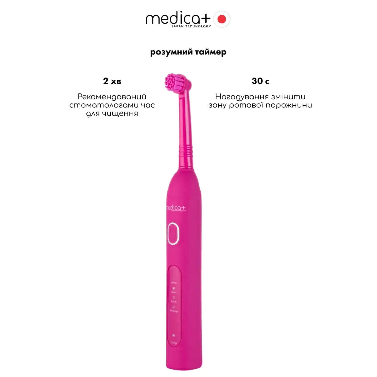 Електрична зубна щітка MEDICA+ ProBrush XO Soft Touch Fuchsia UA