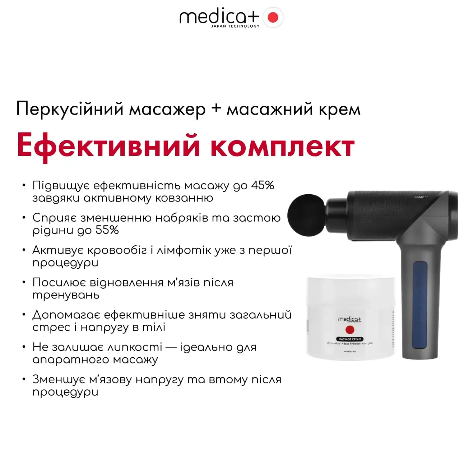 Перкусійний ручний масажер для тіла і м'язів MEDICA+ MassHand Pro 5.0 UA