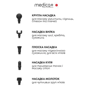 Перкусійний ручний масажер для тіла і м'язів MEDICA+ MassHand Pro 6.0 UA