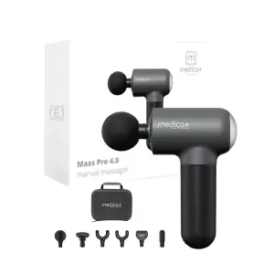 Перкусійний масажер для тіла і м'язів MEDICA+ MassHand Pro 4.0 Black UA
