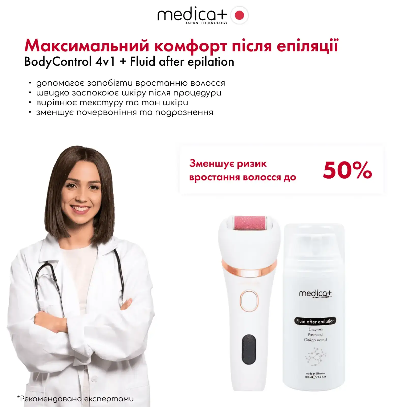 Електрична роликова пилка-пемза 4в1 MEDICA+ BodyControl 4v1 UA