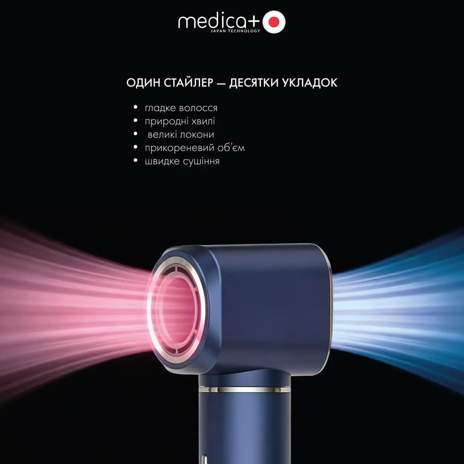 Фен-стайлер для волосся MEDICA+ AIR-ZEN 7.0 UA