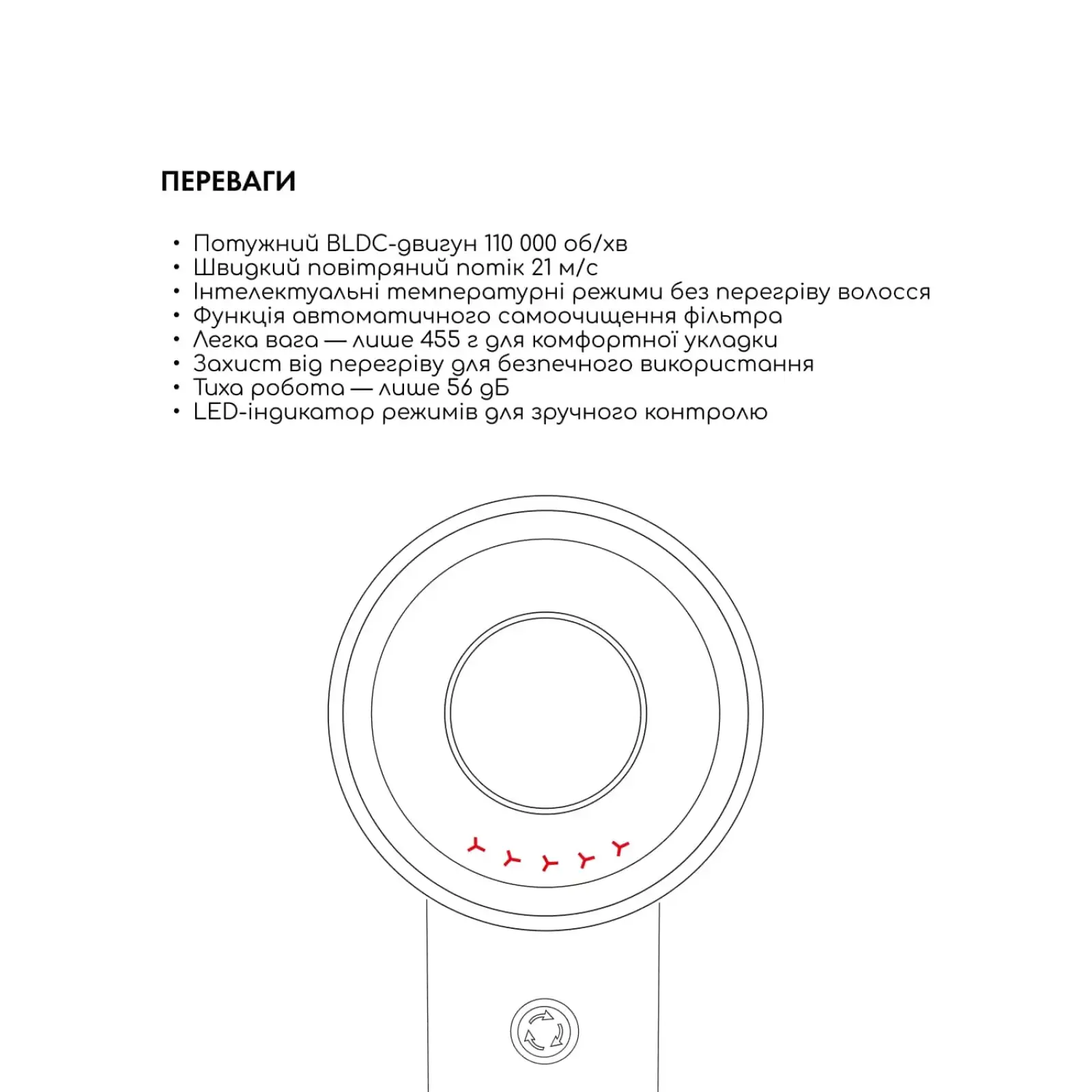 Фен для волосся AIR-ZEN 2.0 Violet Medica+ UA