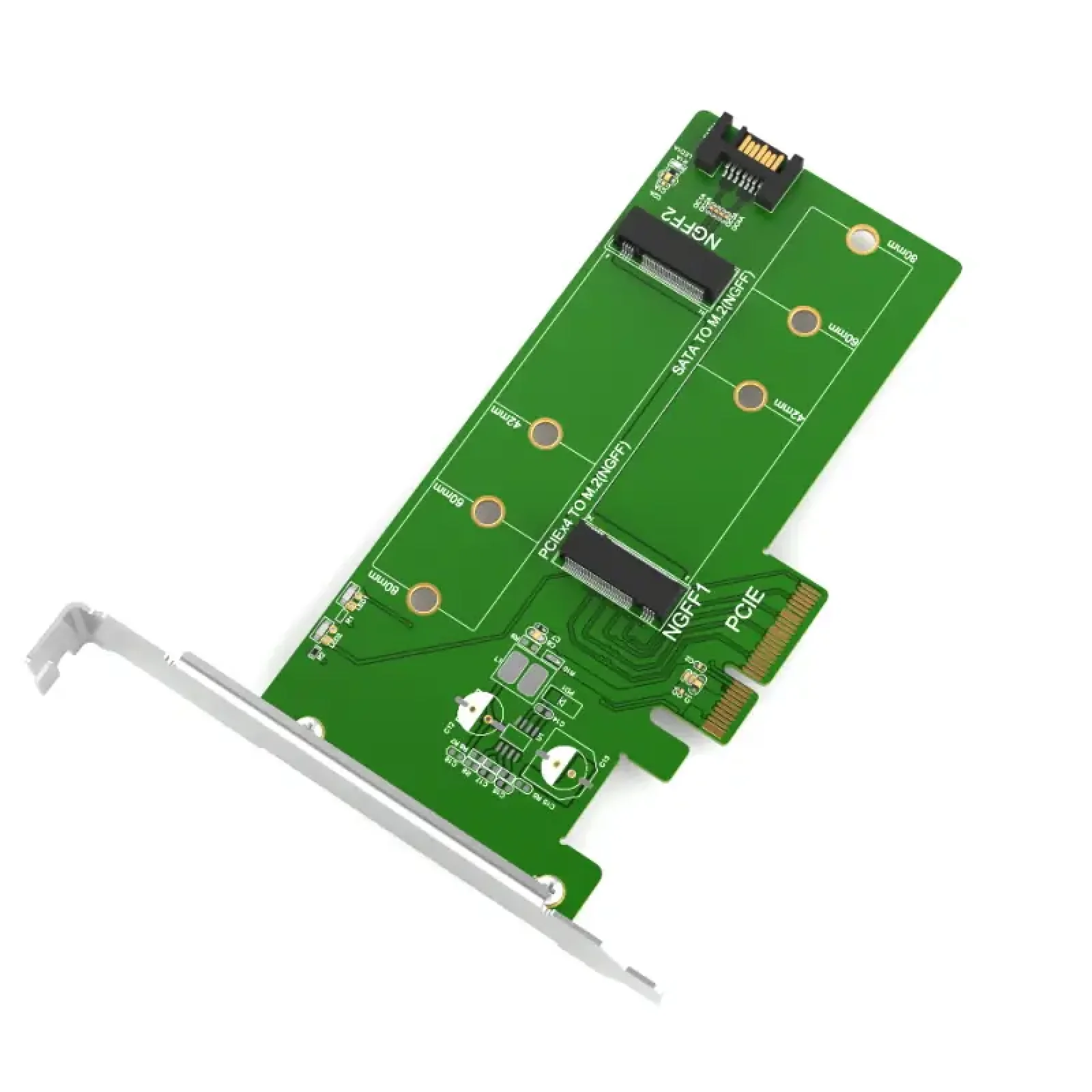 Контроллер Maiwo Multi-Size PCIex4 & SATA to M.2 (M-Key or B-key) SSD with full profile bracket (KT015) UA
