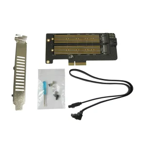 Контроллер Dynamode 2х M.2 NVMe M-Key /SATA B-key SSD to PCI-E 3.0 x4/ x8/ x16, full profile bracket (PCI-Ex4- 2xM.2 M&B-key) UA