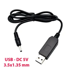 Кабель живлення Dynamode USB 2.0 AM - DC 3.5 х 1.35 мм, USB 5V-->DC 5V, 1 м, чорний (DM-USB-DC-3.5x1.35mm) UA