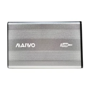 Кишеня Maiwo зовнішня для HDD 2,5" SATA через USB2.0 на гвинтах алюміній срібляста (K2501A-U2S silver) UA