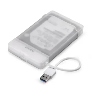 Адаптер підключення HDD 2,5" SATA/SSD до порту USB3.0 + контейнер Maiwo захисний для HDD 2,5", білий (K104-U3S white) UA