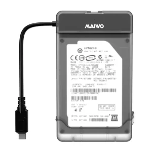 Адаптер підключ. HDD 2,5" SATA/SSD до порту USB3.1 GEN2 TypeC +контейнер Maiwo захисний для HDD 2,5" (K104G2 black) UA