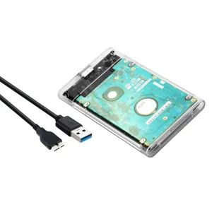 Кишеня Dynamode зовн.для 2.5" SATA/SSD HDD - USB 3.0, безгвинт.засувне кріплення, пластикова прозора (DM-CAD-25316) UA