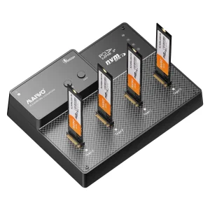 Док-станція Maiwo клонір. для 4*NVMe M.2 SSD Key M/B+M ч-з USB4.0 Type-C 40Gbps з вентилятором метал (K3015P4) UA