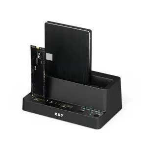 Док-станція клонір. Maiwo для 2*NVMe M.2 SSD і 1*HDD 2,5"/3,5" SATA/SSD - USB3.2 Gen2 чорна (K309CL) UA