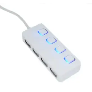 Хаб USB Lapara 4 порти USB 2.0 з 4-ма вимикачами ON/OFF для кожного порту, білий (LA-SLED4 white) UA