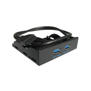 Хаб USB Maiwo передня панель 3,5" 2 порти USB 3.0 чорний (KC010)