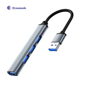 Хаб Dynamode USB Type-A to 1х USB3.0, 3x USB 2.0, метал, темно-сірий (DM-UH-312) UA