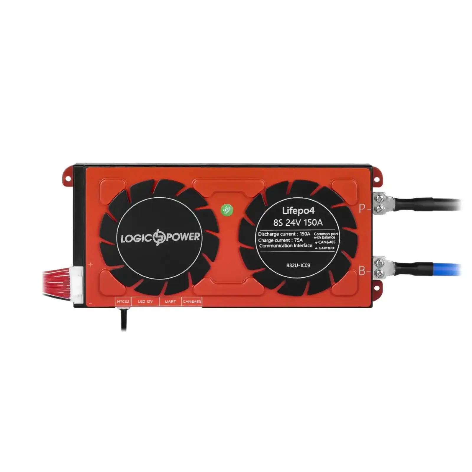 Smart BMS плата LiFePO4 24V 8S 150A (Dis 150A Ch 75A) + UART/RS485/CAN LogicPower UA