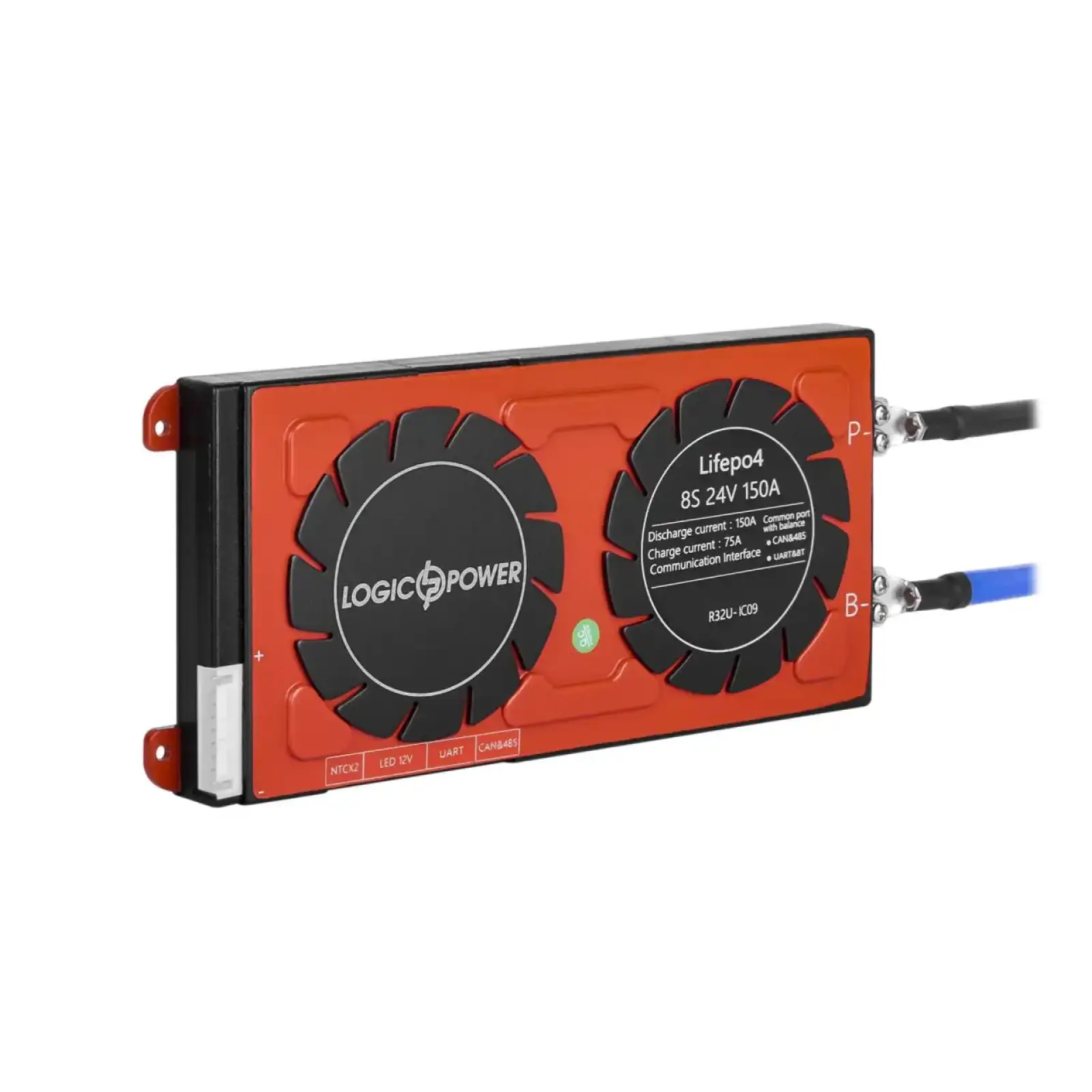 Smart BMS плата LiFePO4 24V 8S 150A (Dis 150A Ch 75A) + UART/RS485/CAN LogicPower UA
