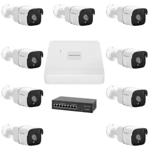 Комплект відеоспостереження на 9 камер GV-IP-K-W78/09 5MP GreenVision UA