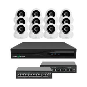 Комплект відеоспостереження на 12 камер GV-IP-K-W84/12 5MP GreenVision UA