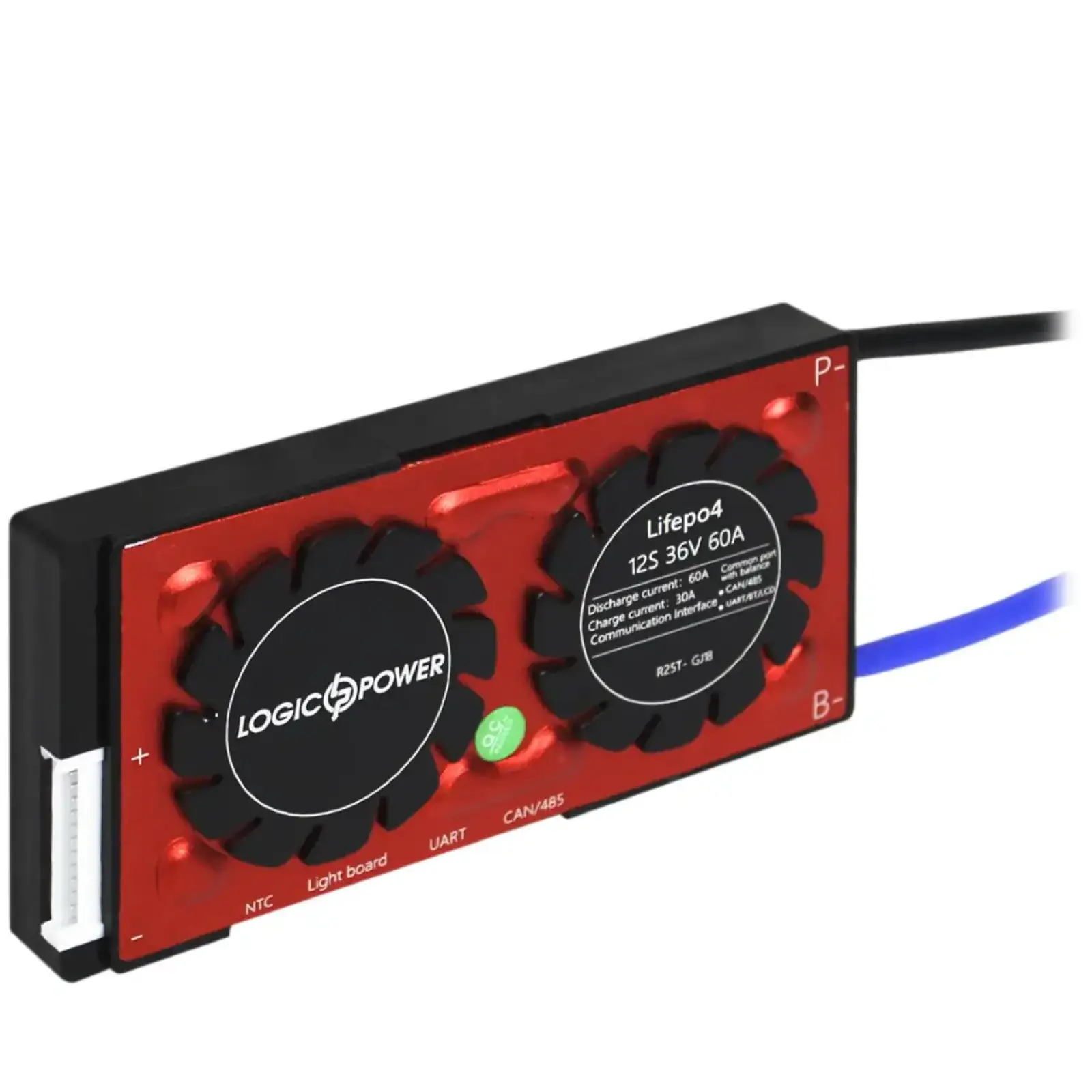 Smart BMS плата LP LiFePO4 36V 12S Dis 60A Ch 30A UART+RS485+CAN LogicPower UA
