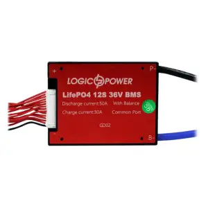 BMS плата LiFePO4 36V 12S Dis 50A Ch 30A LogicPower UA