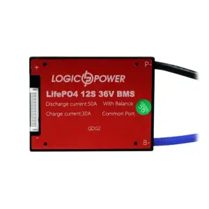 BMS плата LiFePO4 36V 12S Dis 50A Ch 30A LogicPower UA
