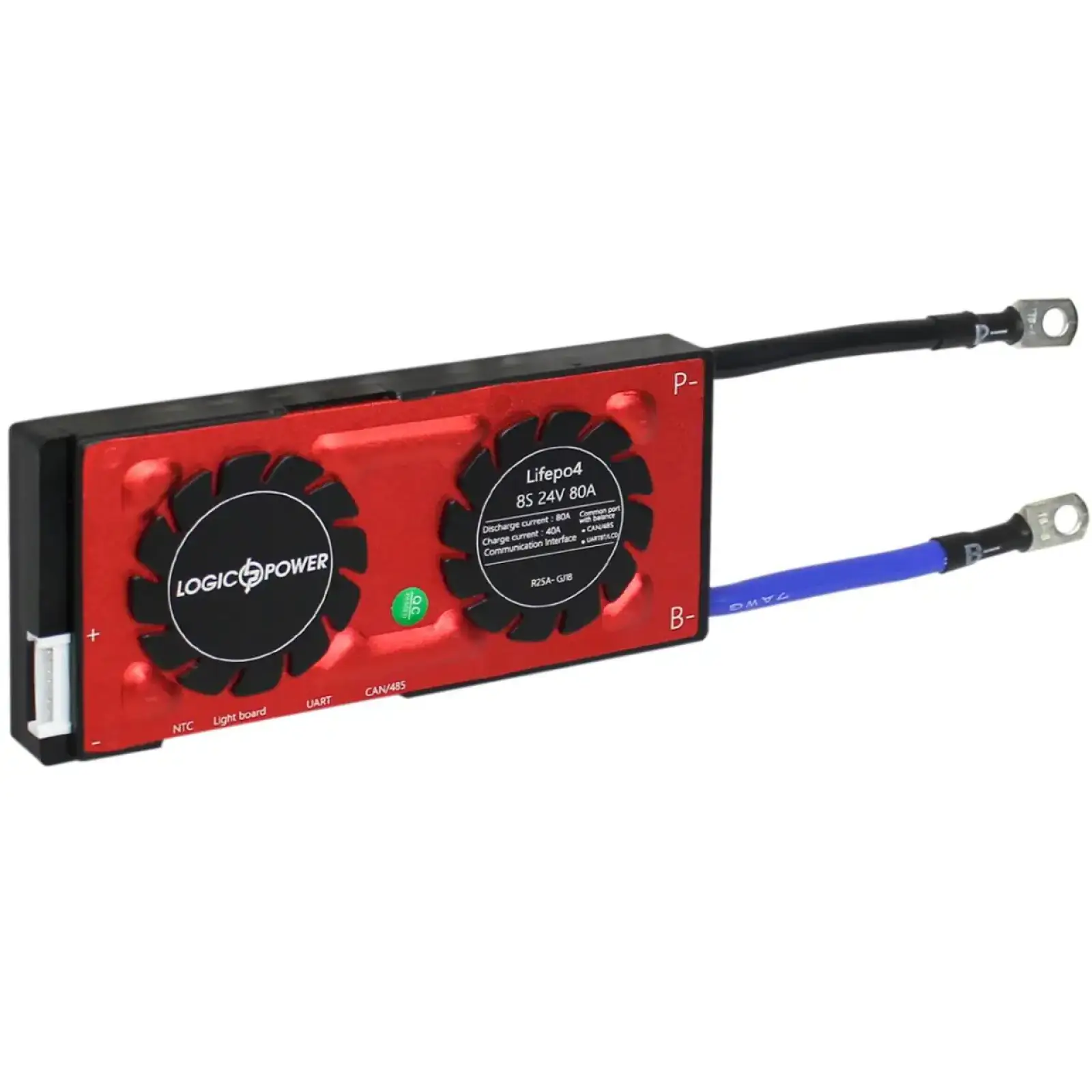 Smart BMS плата LP LiFePO4 24V 8S Dis 80A Ch 40A UART+RS485+CAN LogicPower UA