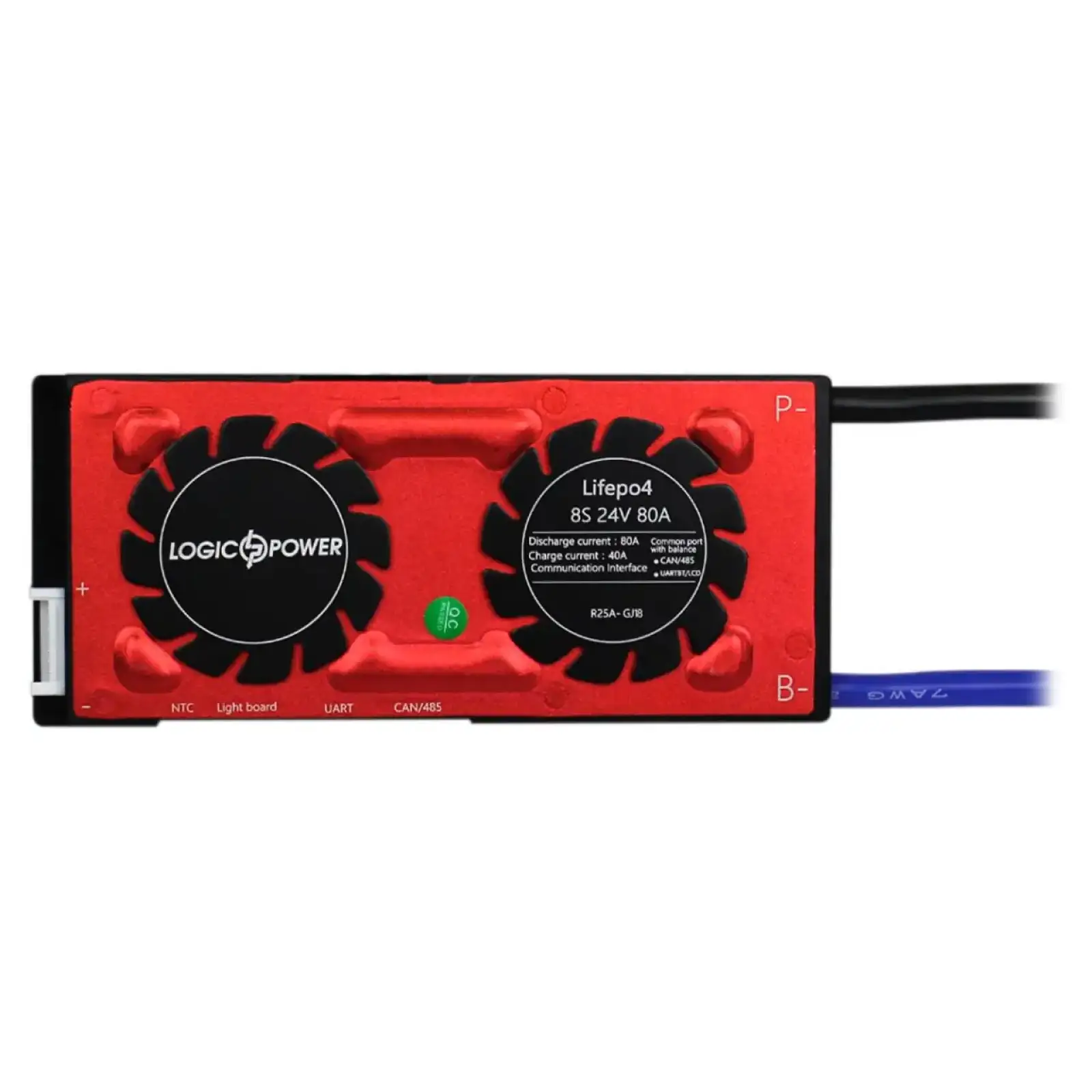 Smart BMS плата LP LiFePO4 24V 8S Dis 80A Ch 40A UART+RS485+CAN LogicPower UA