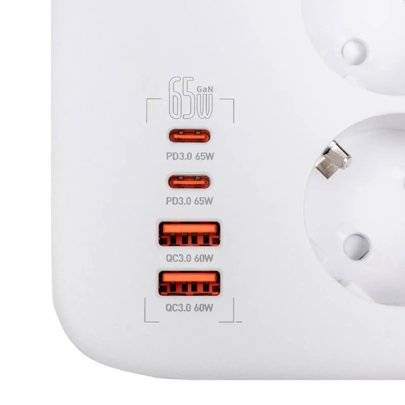 Сетевой фильтр (удлинитель) LP F65WG4 (3x230V-3520W, 2xUSB-60W, 2xType-C 65W QC/PD) LogicPower UA